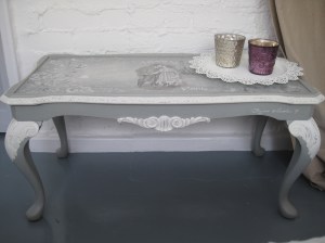Romantic 'Love in Paris' Paris Grey Painted Coffee Table