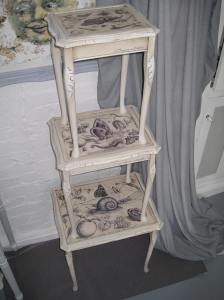 Shabby Chic Style Nest of Three Tables