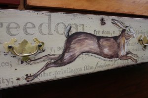 Vintage antique illustration, hand painted hare